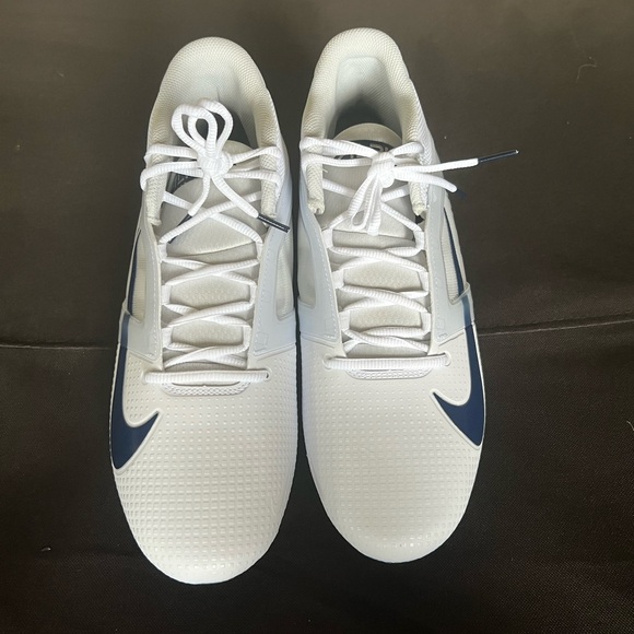 Nike Alpha Menace 4 Pro White Navy Blue Football Cleats FD7037-104 Men's Size 12 - Picture 4 of 5